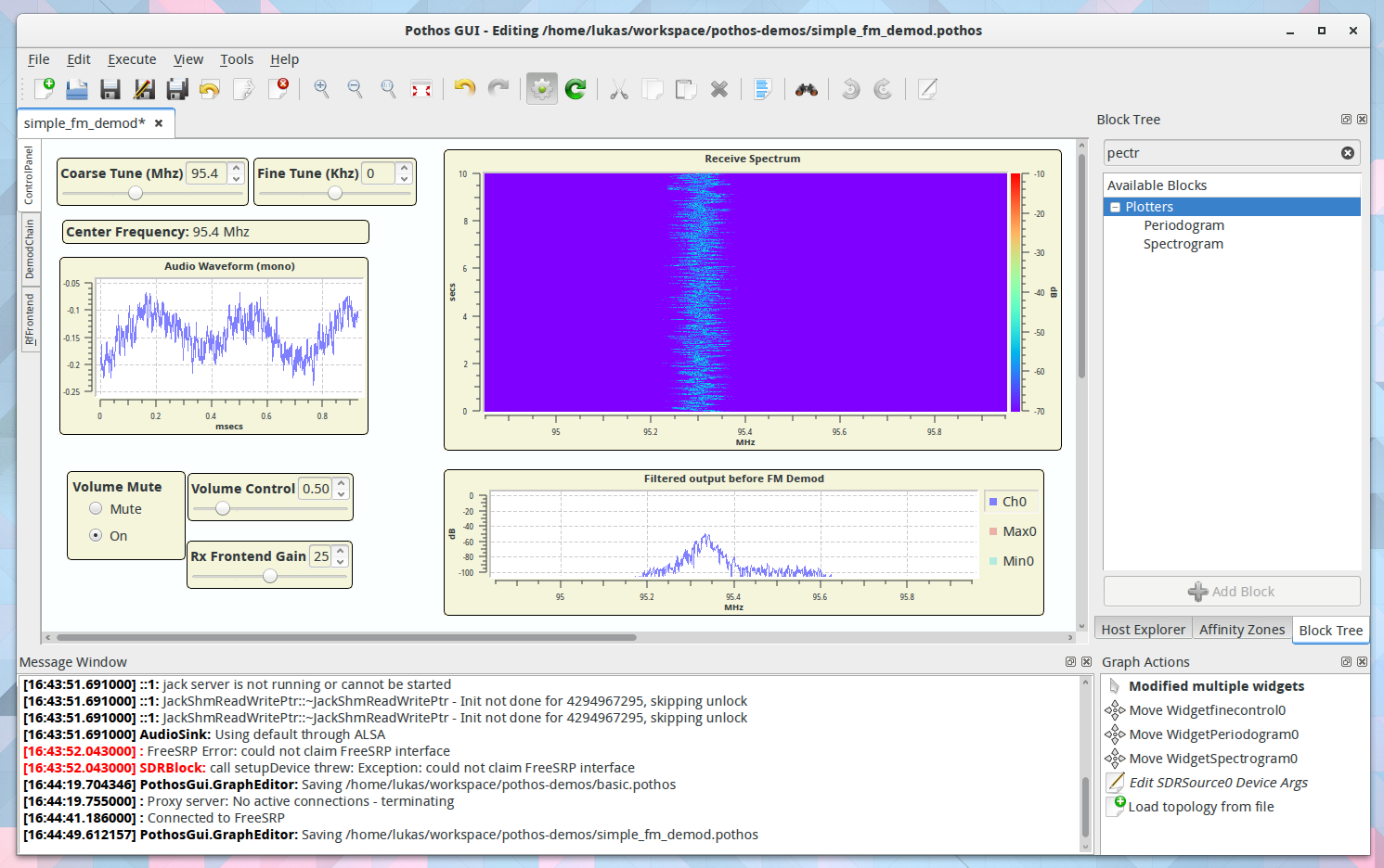 FM demodulation in Pothos